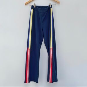 Ecru blue striped wide leg pants xs